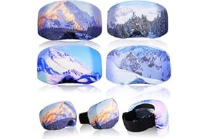 Civaner 4 Pieces Ski Snowboard Goggle Cover Sleeve Goggle Cover Microfiber Protective Lens Scratch Dust Protection for Travel