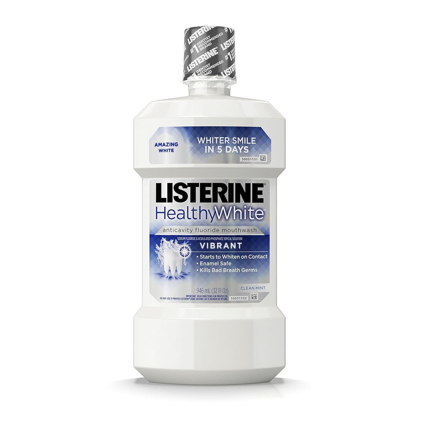 Listerine Healthy White Anticavity Mouthrinse, 32 oz (Pack of 3)