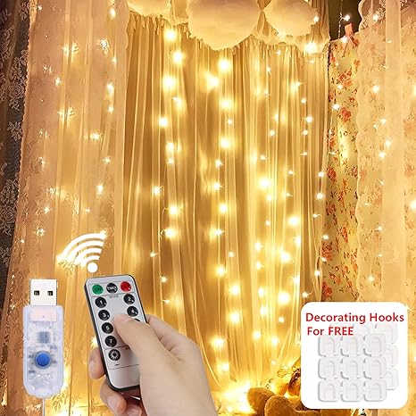 Led Curtain Lights Usb String Lights 3m X 3m 300 Led With Remote