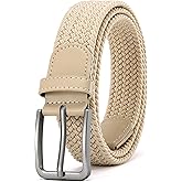 DOOPAI Braided Stretch Belt for Men, Elastic Woven Belt, casual Fabric Golf Belt, 1 3/8" for golf pants jeans, Gift Box