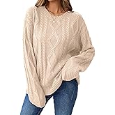 Libsorge Womens Oversized Cute Chunky Cable Knit Sweater Winter 2025 Trendy Ladies Dressy Casual Long Sleeve Pullover Top