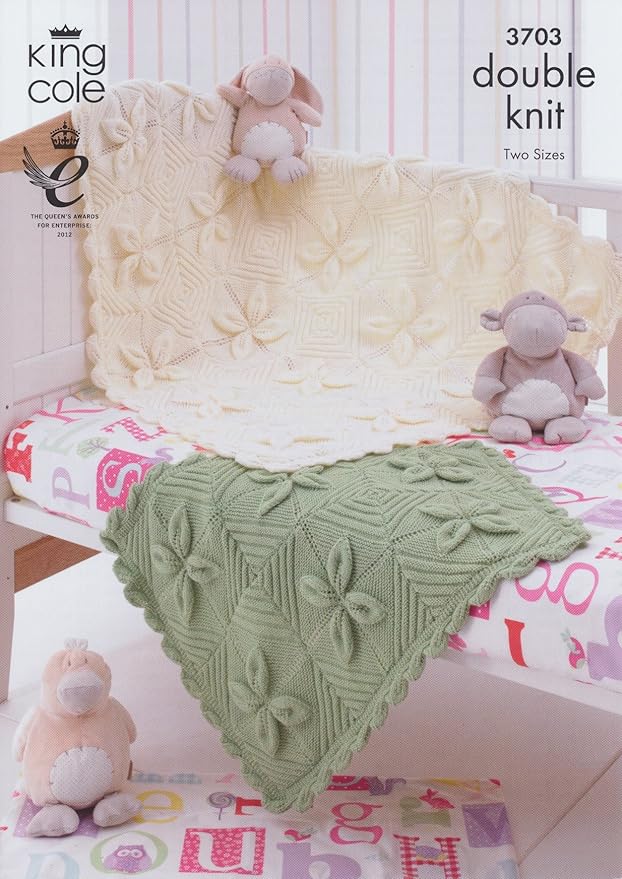 King Cole DK Baby Double Knitting Pattern Babies Pram & Cot Blanket