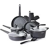 THE ROCK SOHO 15Pcs Cookware Set – Pots and Pans Set Non Stick with Rock.TEC – Compact for Urban Kitchens, Nothing Sticks, Ne
