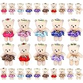 Covzoe 20 Pieces Plush Bears, 4.4 Inch Stuffed Bear Bulk, Multicolor Soft Bears for DIY Keychain, Birthday, Wedding, Party Favors, Halloween Decorations