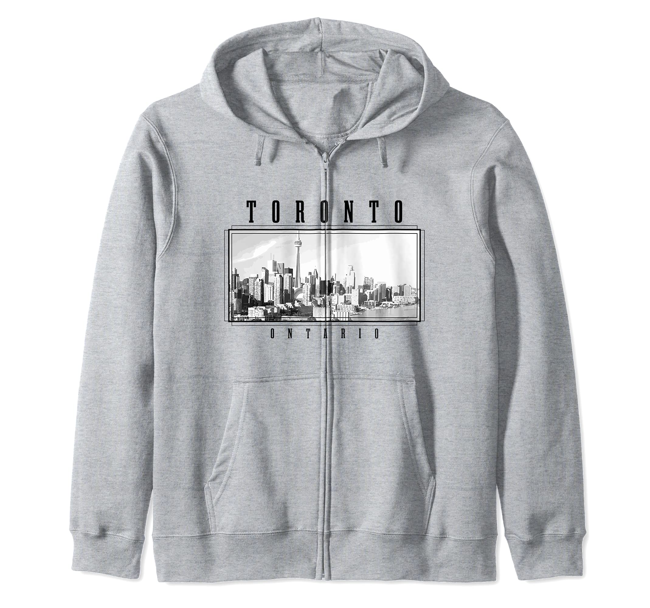 Toronto Ontario Canada Vintage Canadian Skyline Toronto Zip Hoodie