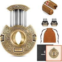 Perforatrice à Cigares 2 En 1 CIGARLOONG - Acier Inoxydable, Avec Aiguille Et Double Picot, étui Portable Noir