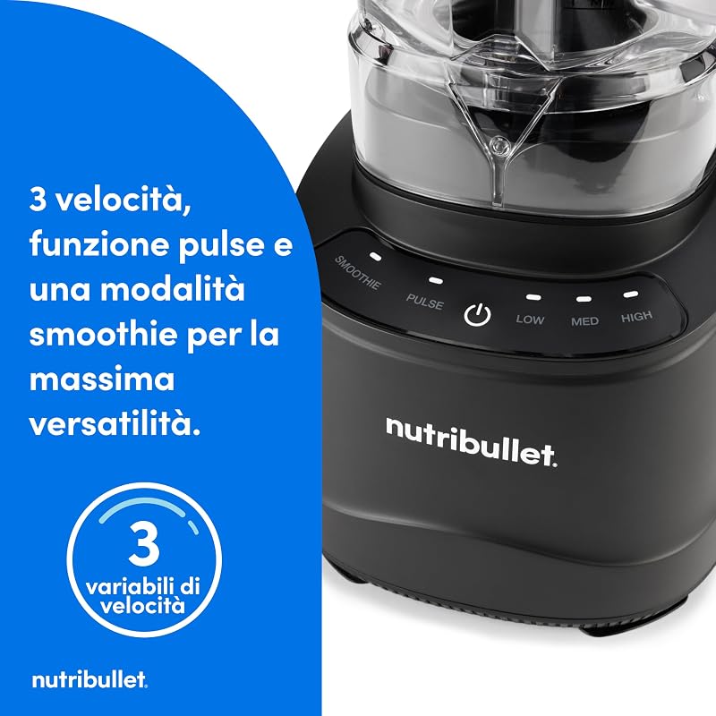 Power Core - Frullatore Caraffa 1200W 3 Vel. + Pulse 2,1L Nero