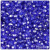 BeadTin Midnight Transparent 6mm Faceted Round Plastic Craft Beads (600pcs)