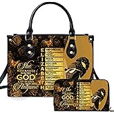 NAREDA Personalized African American Leather Bag, African Purse, Christmas Gifts for Black Girl Women, Black History Handbags