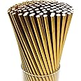 FAMASTON 150-pack Biodegradable Gold Paper Straws - Disposable Drinking Gold Straws - Gold Sticks for Cake Pops in Birthday,