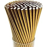 100% Compostable Drinking Biodegradable Eco-Friendly Bulk Paper Straw, Gold Foil Bulk Paper Straws (GOLD, 150 Count)