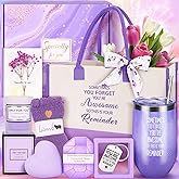 13PCS Birthday Gifts for Women,Mom, Wife, Girlfriend, Sister, Her- Self Care Package Get Well Soon Gifts Basket for Women Purple Birthday Gifts Mothers Day Baskets for Mom
