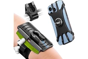 Newppon Running Armband + Bike Phone Holder : Detachable &360°Rotatable Cell Phone Arm Bands Case Universal Mobile Carrier Compatible with iPhone Samsung Galaxy for Workout Exercise Sports Jogging