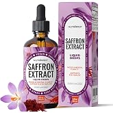NutraPep Saffron Extract Drops - Pure Saffron Liquid Supplement | For Mood, Focus &amp; Antioxidant Support - Vegan Alcohol-Free Sugar-Free - 4 fl oz (120 mL)