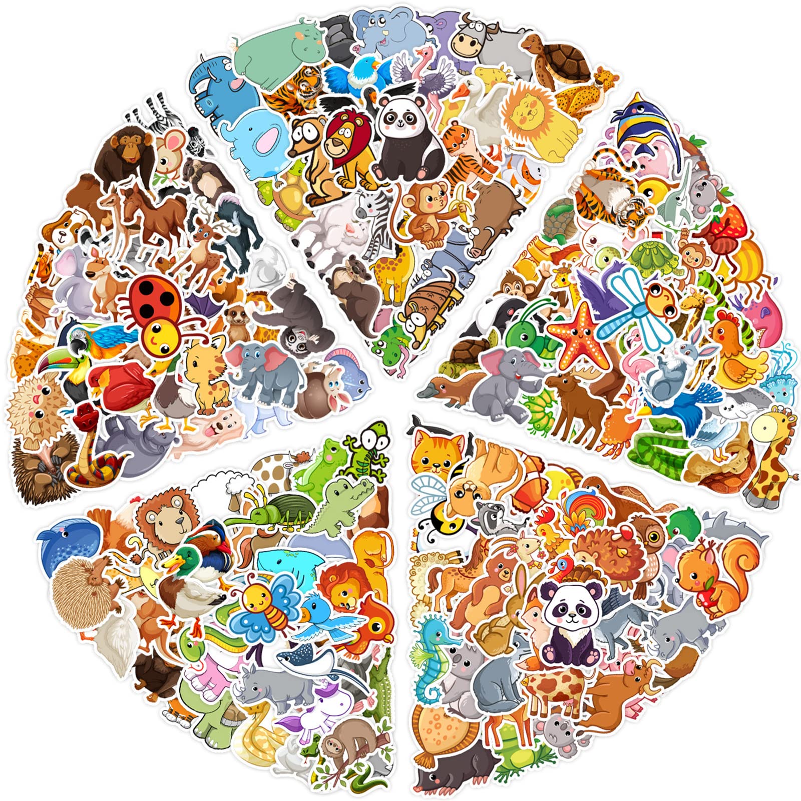 200Pcs Animal Stickers Pack, Cute Animal Stickers for Kids, Colorful Vinyl Waterproof Kawaii Stickers Decals for Laptop Water Bottle Skateboard Computer Guitar