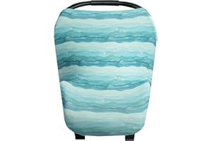 Copper Pearl Multi-Use Cover: Car Seat Covers, Nursing Cover, and Stroller Cover for Sun - Stretchy Fabric, All-Season Use, Stylish Designs, Easy Access for Moms - Waves