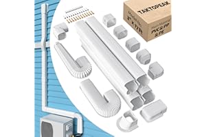 TAKTOPEAK Mini-split Line Set Cover: 3'' 17 Ft Line Hide for Mini Split Air Conditioner Central AC HVAC - Waterproof Decorative Pipe Cover for Outdoor