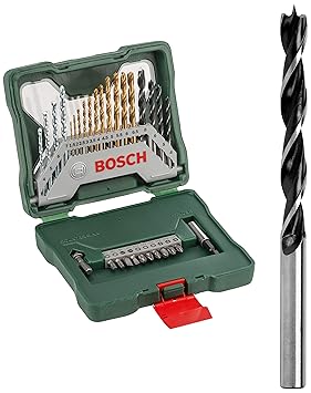 Bosch X30Ti Drill Bit and Driver Bit Set (30-Pieces) & 3pcs Wood Drill Bit Set Combo