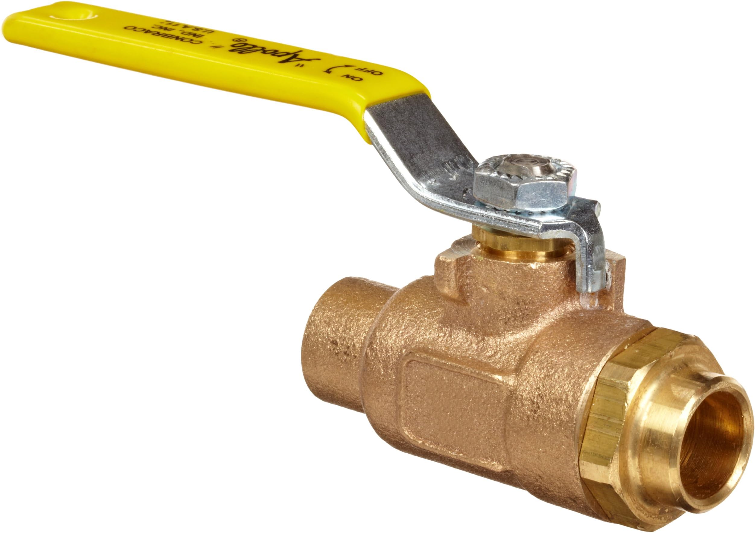 Apollo 70-240 Series Bronze Ball Valve with Stainless Steel 316 Ball and Stem, Two Piece, Inline, Lever, 2-1/2" Solder End