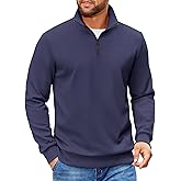 COOFANDY Mens Quarter Zip Pullover Sweatshirts Lightweight Long Sleeve Mock Neck Sweater Polo