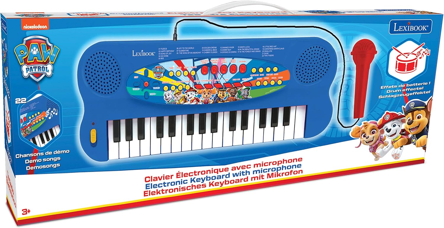 Lexibook, Paw Patrol, Electronic Keyboard with microphone, 32-keys piano, microphone for singing 22 demo songs - Image 5