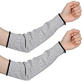Matwsec 2 Pcs Arm Protectors for Thin Skin and Bruising, Cut Resistant Sleeves, Safety Arm Sleeves, Soft Arm Guards for Biting Gardening Kitchen Farm Work (Straight)