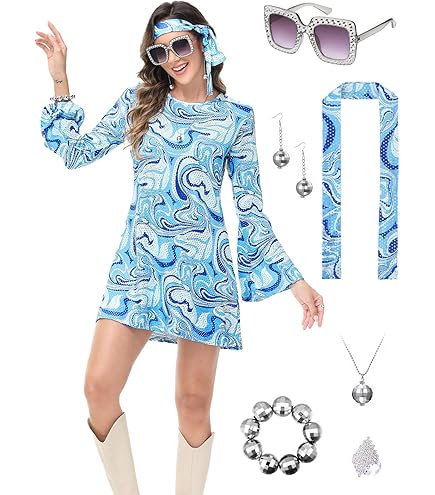 Wicked Costumes Feelin' Groovy Hippie-Kostüm Für Damen - Inkl. Oberteil, Hose, Medaillon & Haarreif
