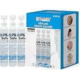 HTLARY 20 Pack Sterile Saline Solution for Wound Wash | 0.9 Isotonic Normal Saline for Tattoo Piercings Cuts Cleanse, Medical-Grade, Preservative-Free, Single-Use Ampoules