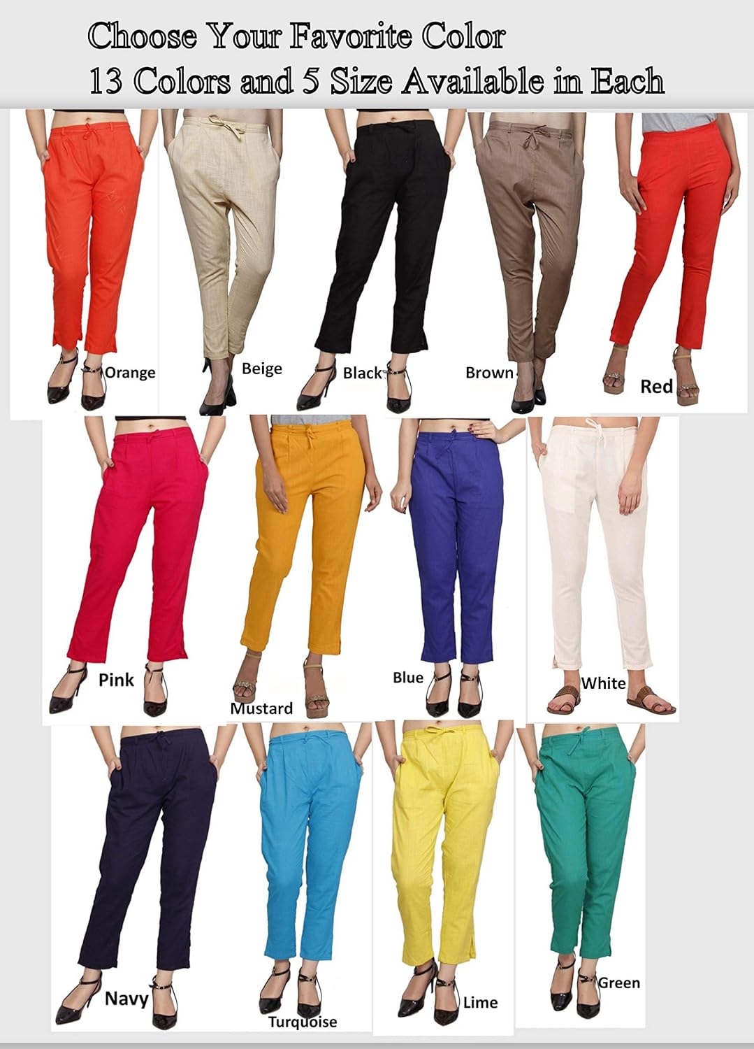 jublee women's cotton slub trouser