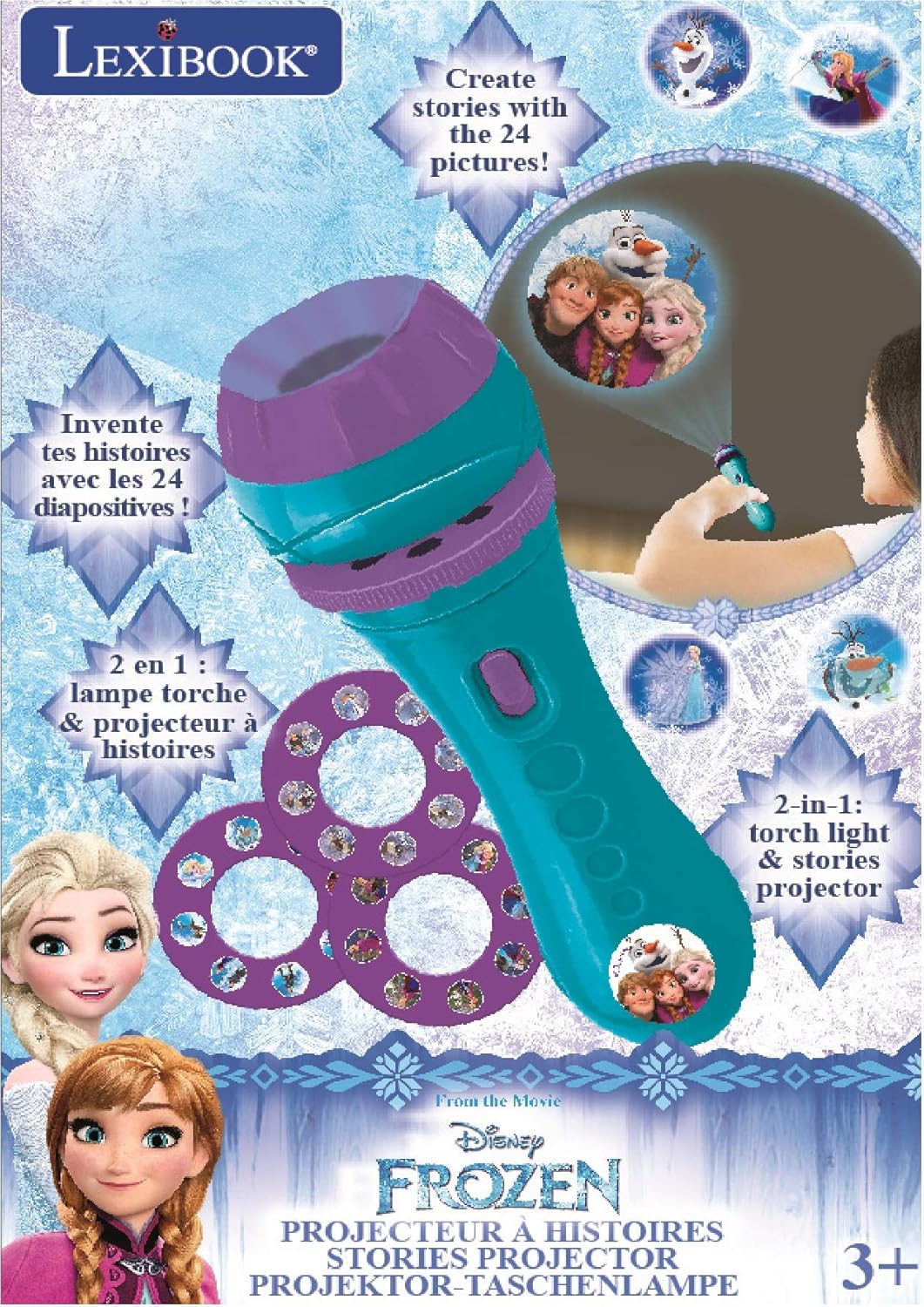 Lexibook Disney, Frozen-Linterna de bolsillo con proyector 3 ...