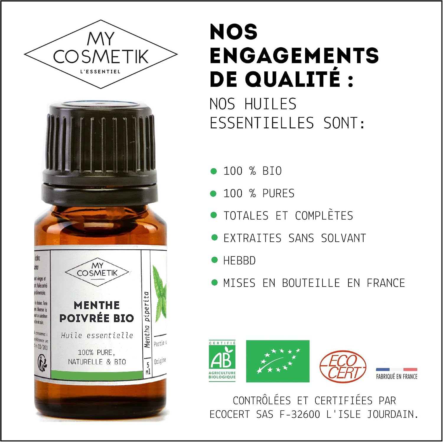 Essential Oil of Peppermint Organic - MyCosmetik - 10 ml - Image 4