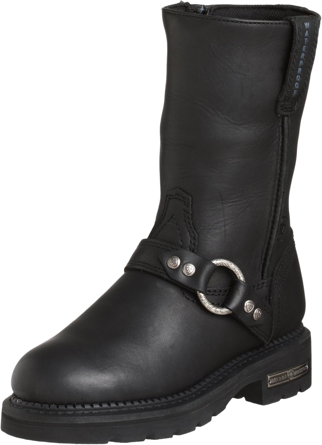 Ariat Women's Latitude H2O Motorcycle Boot, Black, 8.5 M