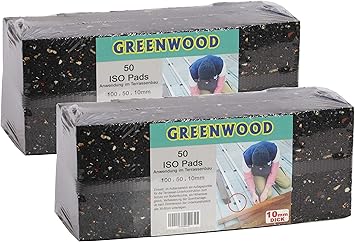 HPS® 100 Stück 10mm - Gummipad 10x5cm, Terrassenpad, Gummigranulat, für den Terrassenbau. Diffusionsoffene Gummimischung verh