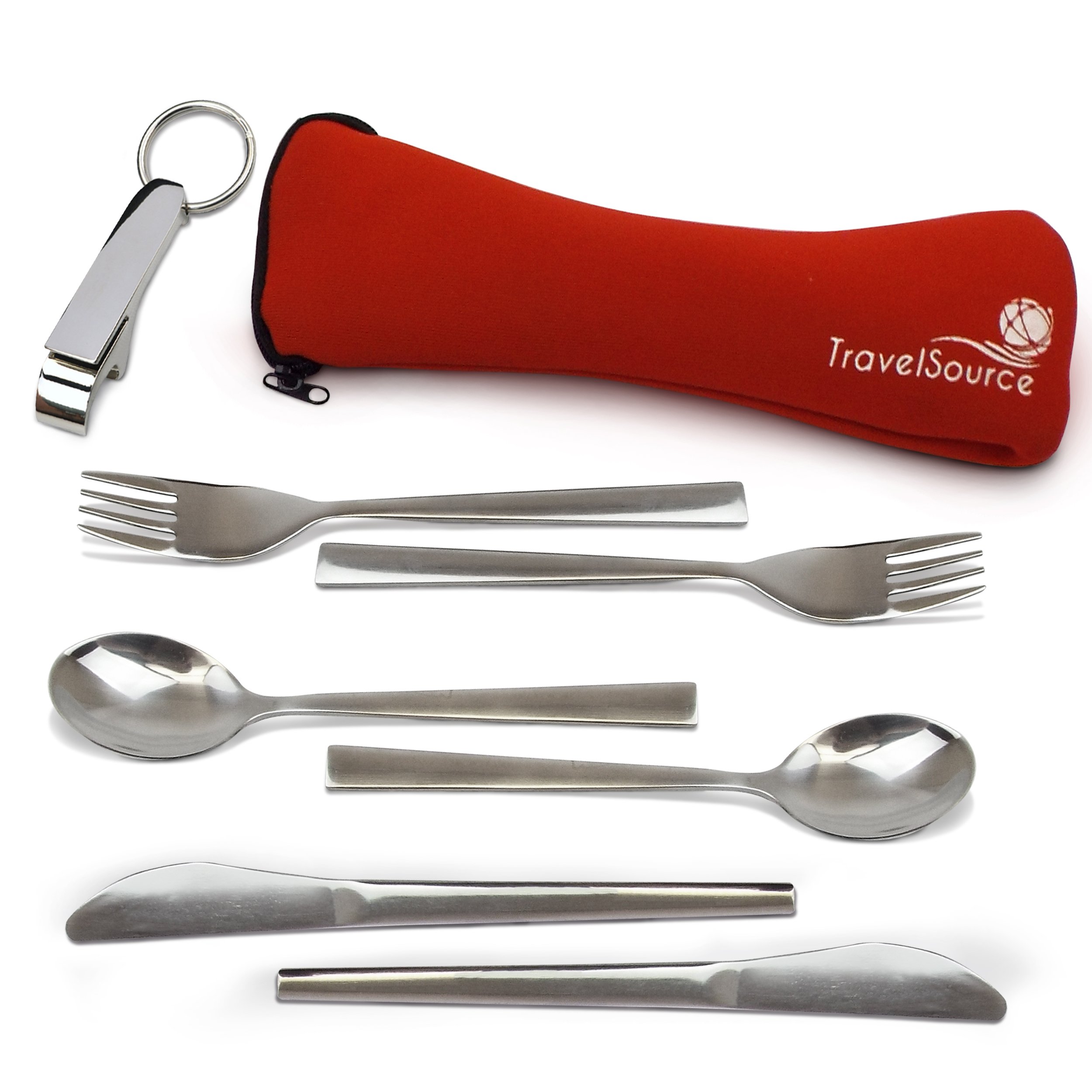 TravelSource 2person StainlessSteel Camping Eating Utensils Kit
