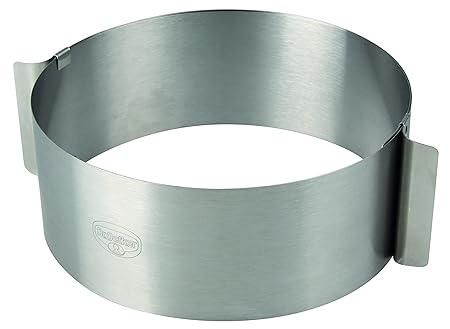 Dr. Oetker Tortenring Ø16- Ø30cm, flexibel verstellbar, perfekt geeignet für Schichttorten, mit zwei Griffen zum Ziehen, (Far