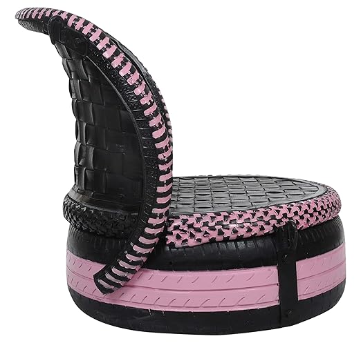DeDzines Handcrafted Unique Swing Chair (Matte, Black and Pink)