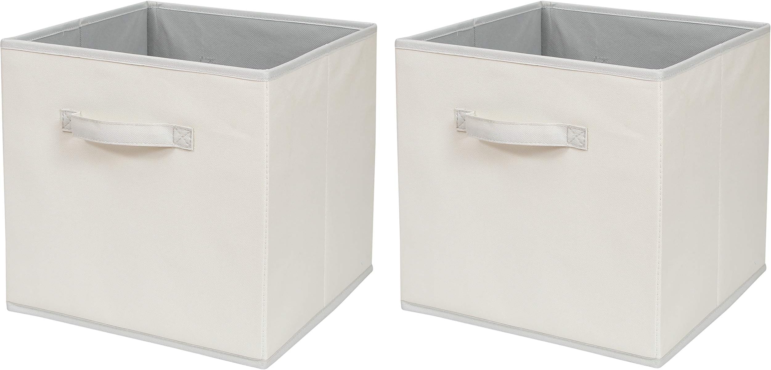 ITIDY Storage-Cube-Box, Foldable Storage Basket Bin Container Drawer Organizer, 2pk, Beige