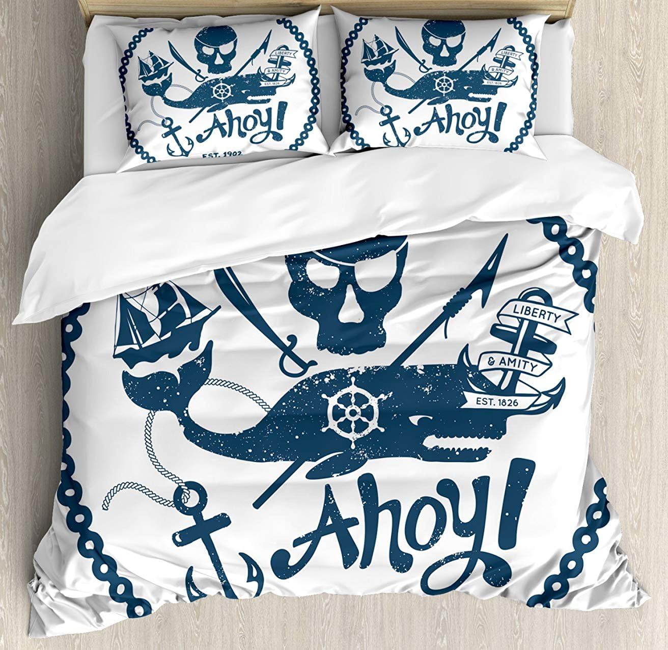 Amazon Com Anchor Bet Set 4pcs Bedding Sets Duvet Cover Flat