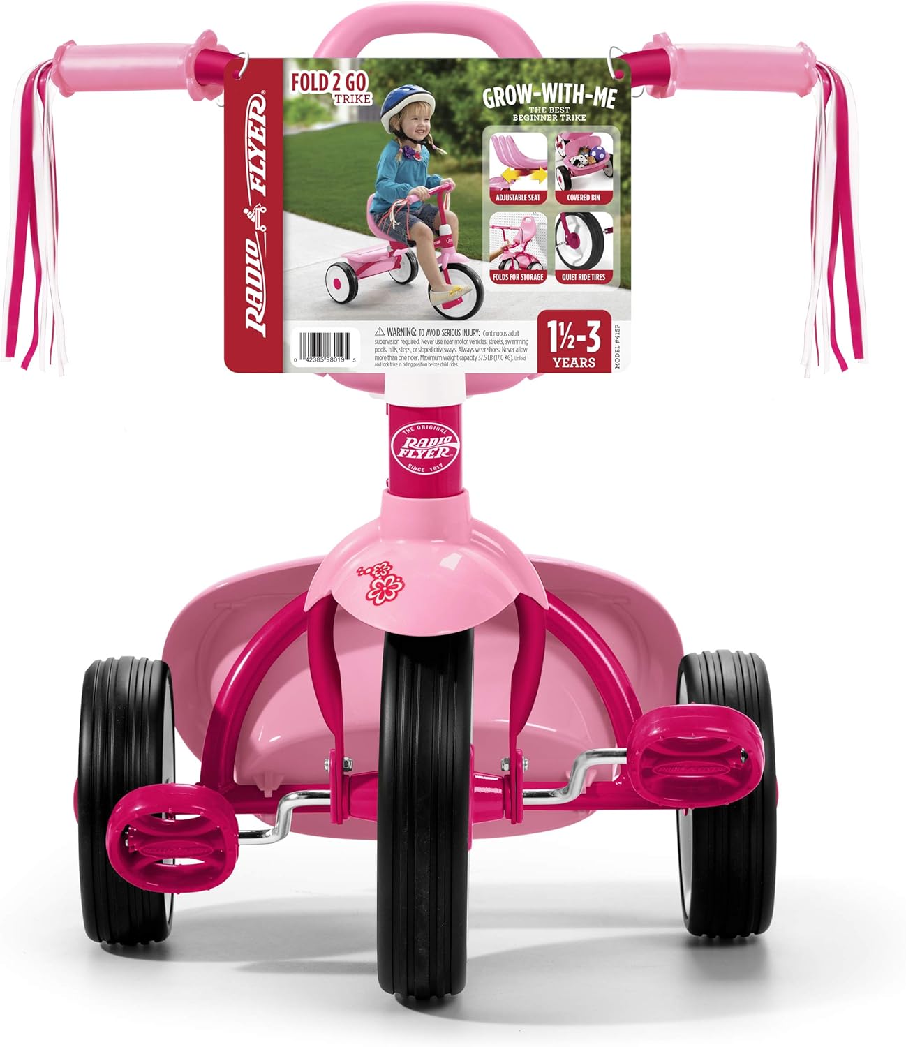 radio flyer fold 2 go trike pink