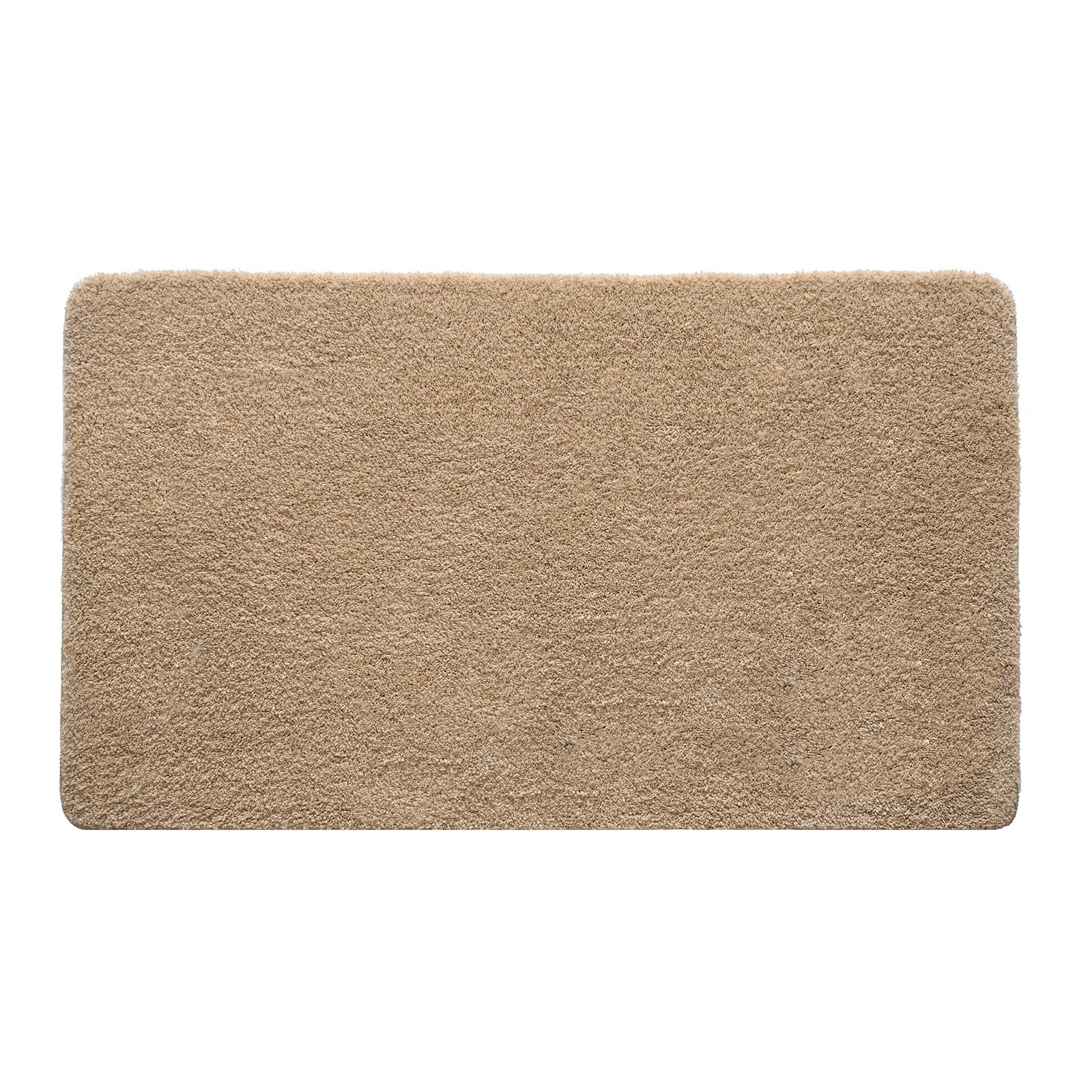 MIULEE 1 x Rectangular Bath Mat for Shower Non-Slip Soft Comfortable Tabis Absorbent Soft Microfibre Toilet Bath Mat 70 x 120 cm Beige — image 1