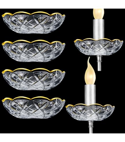 thumbnail image 2 of Asfour Crystal Bobeche For Chandelier – 4 Inch, Crystal Clear With Chrome Pins (30% Lead Crystal, Made In Egypt) 2 of 5