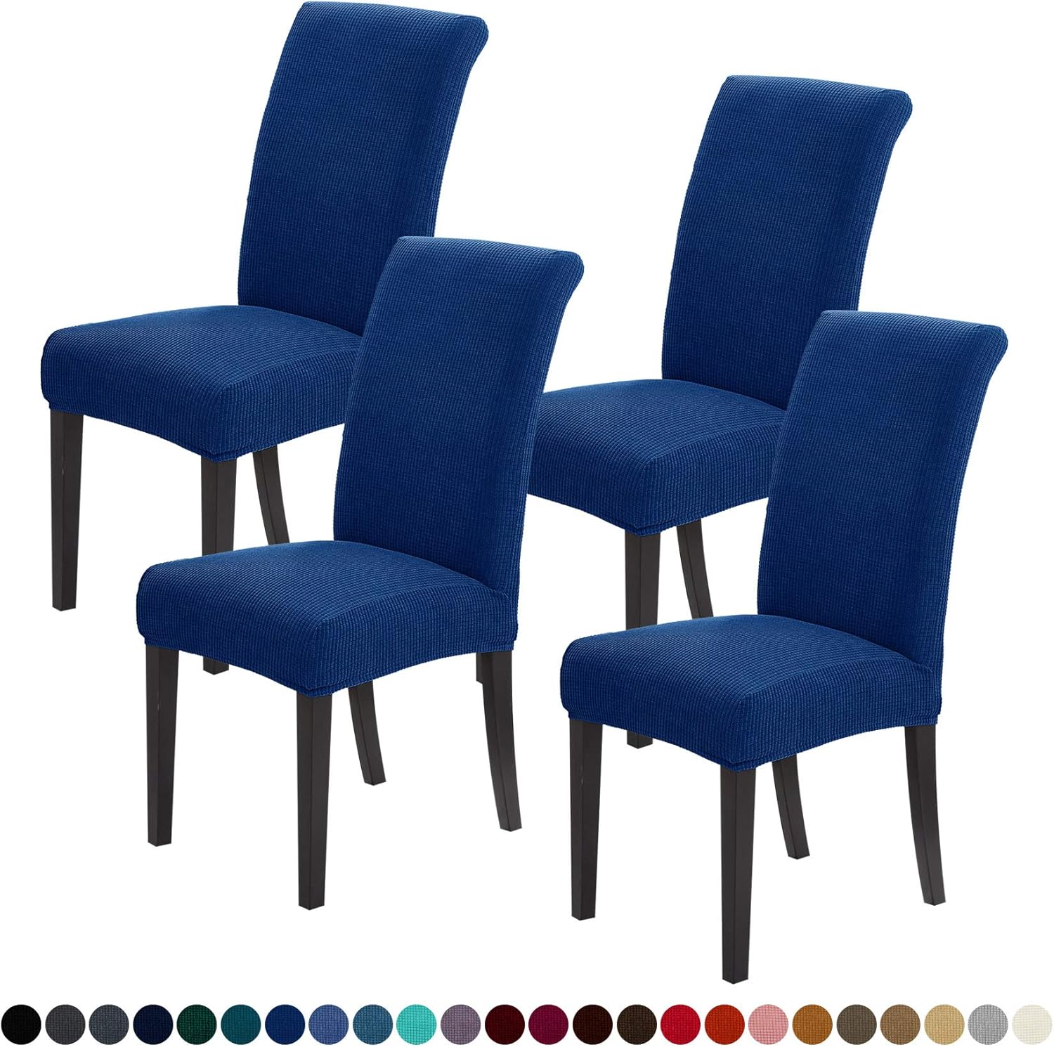 Slipcovers - Joccun Chair Covers for Dining Room Set of 4,Water Repellent Dining Chair Slipcovers Stretch Dining Room Chair Covers Seat Protector,Washable Parsons Chair Cover for Home,Banquet(Classic Blue,4 Pack)