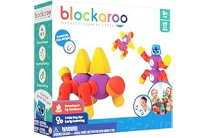 Blockaroo Magnetic Foam Blocks – STEM Preschool Toys for Children, Toddlers, Boys and Girls, The Ultimate Bath Toy – Critter Set, Bath Building Blocks, Engineering Toys for Kids 3-6