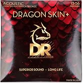 DR Strings Dragon Skin+ Phosphor Bronze Coated Acoustic Guitar Strings - .013-.056 Medium