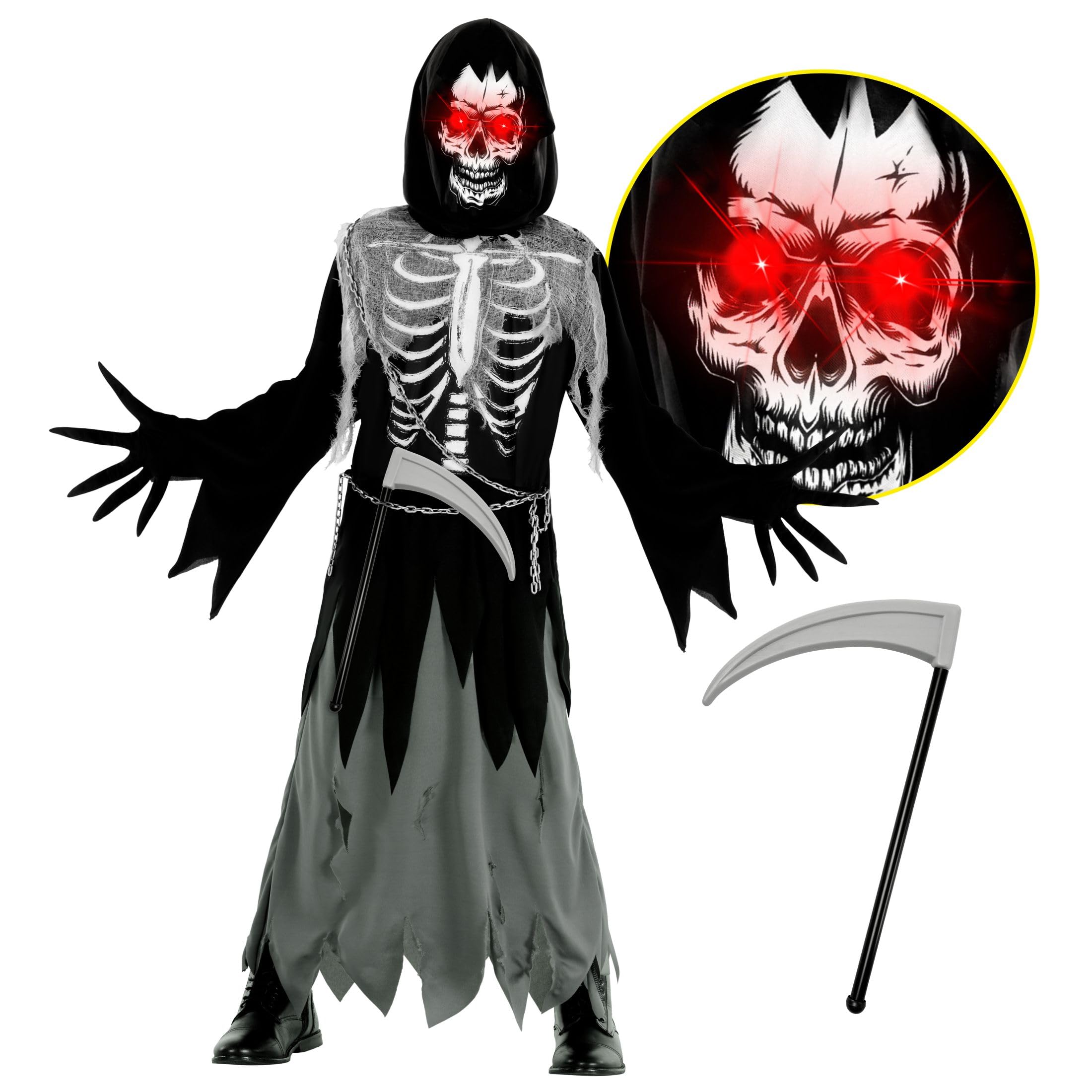 Morph Grim Reaper Costume Kids, Boys Grim Reaper Costume, Scary Halloween Costumes, Halloween Costumes For Kids XL