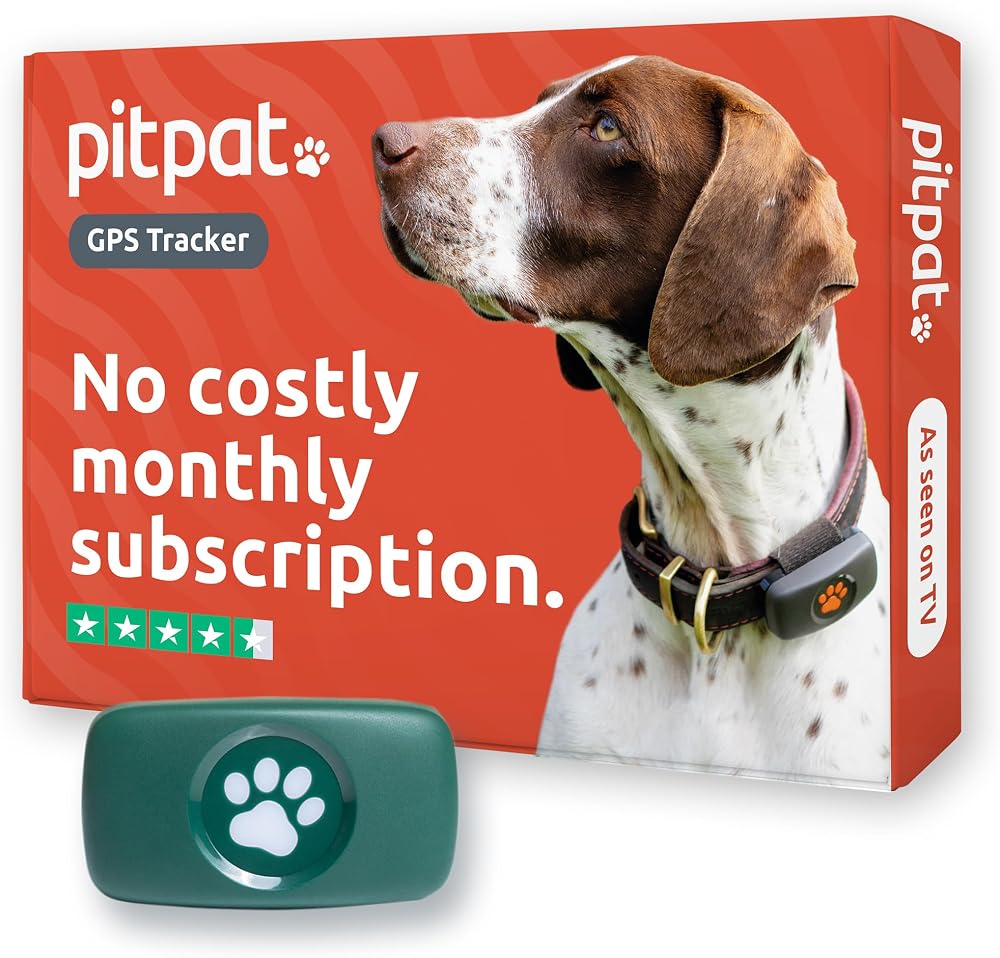 PitPat GPS Dog Tracker No Monthly Fees Fits All Collars Waterproof Green