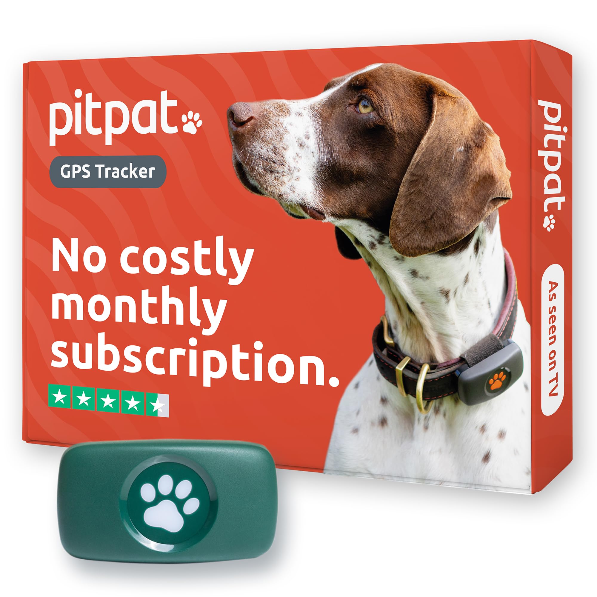 PitPat Dog GPS Tracker - No Subscription Required - Suitable for All Dogs And Fits All Collars - Smart Activity Tracker, Satellite Tracking With Unlimited Range - 100% Waterproof Pet Tracker (Green)
