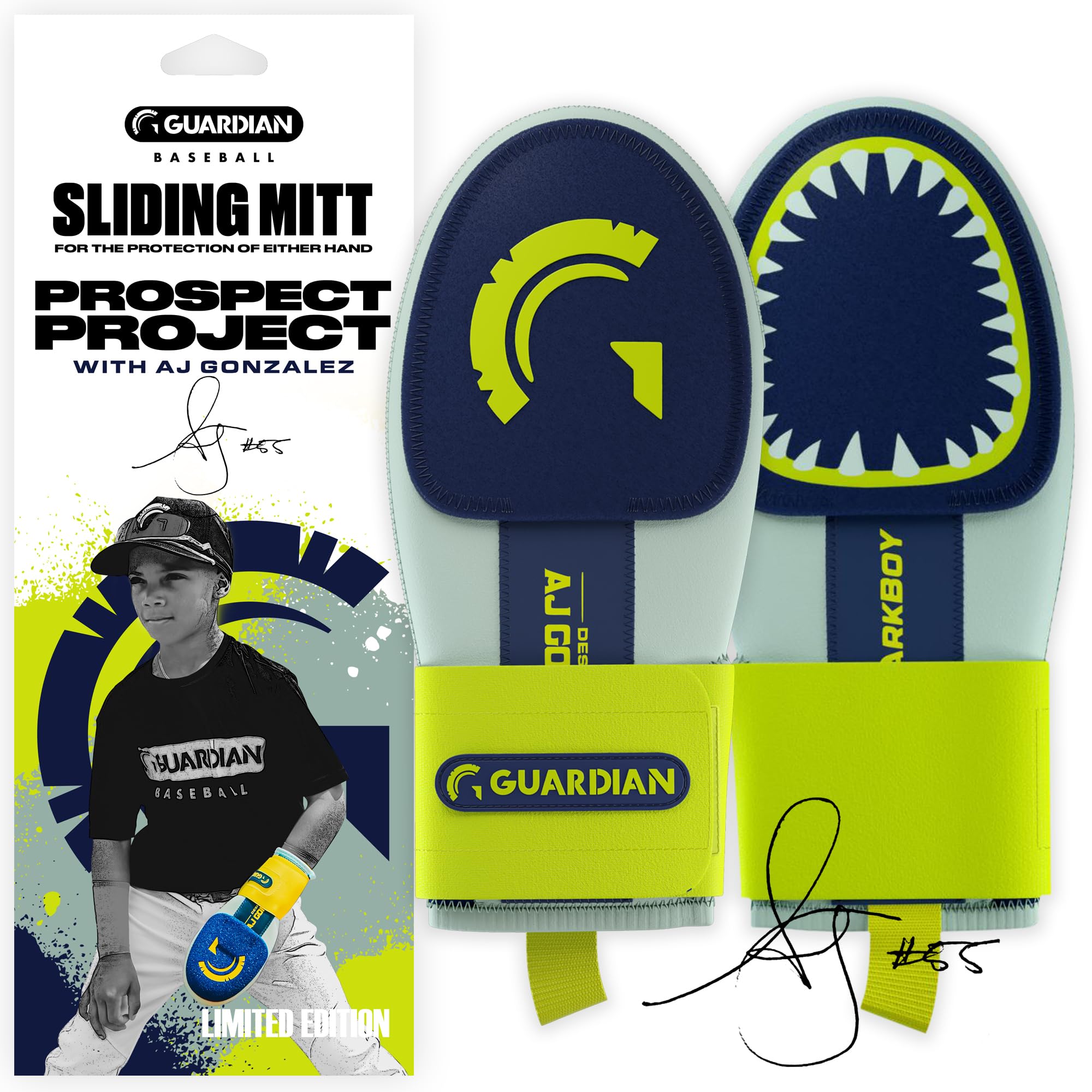 Guardian Baseball Sliding Mitt - Youth and Adult Sizes - Sliding Glove for Baseball - Elastic Compression Strap (AJ Gonzales) Image