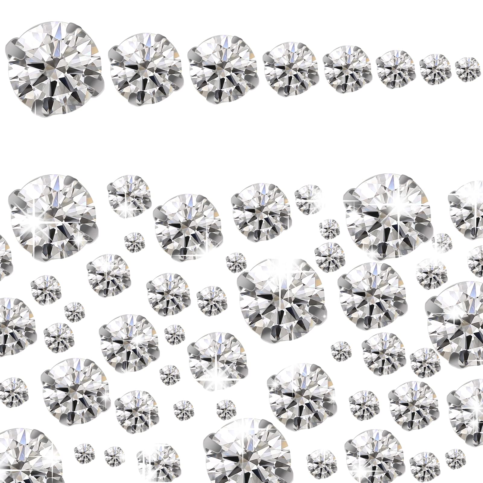TOAOB 460 Pieces Crystal Sew on Rhinestone 3 to 10mm Flatback Glass Claw Rhinestones Clear Gems for Crafts Jewelry Clothes Costume Shoes Dress Decorations