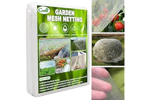 COZII Garden Netting, Durable Ultra Fine Garden Mesh Netting, Greenhouse Row Cover Mosquito Netting Insect Bird Netting Protection Netting for Vegetable, Fruits, Plants, Flowers, Crops (10ft * 33ft)